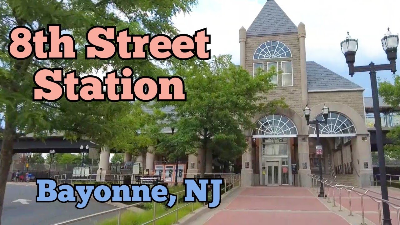 A tour inside and outside the 8th Street Hudson-Bergen Light Rail station in Bayonne, New Jersey