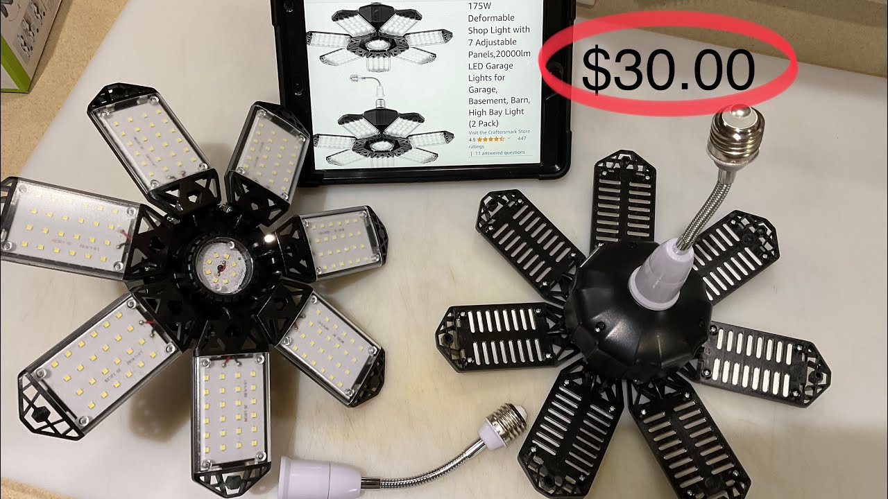 Honest Review of Craftersmark 20,000 Lumen Garage, Shop and Basement LED Deformable Lights / Wow!!!