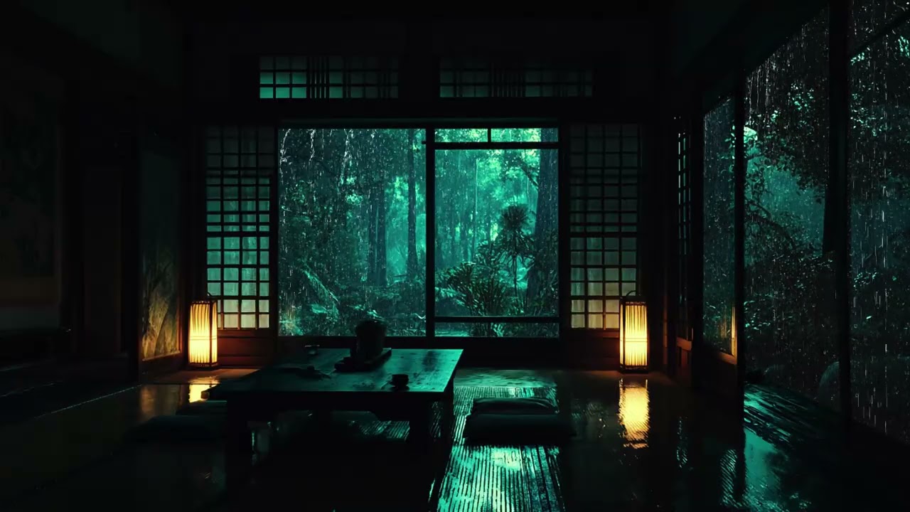 Stress Relief and Brain Detox Music | Slow Piano Notes with Gentle Rain on Glass