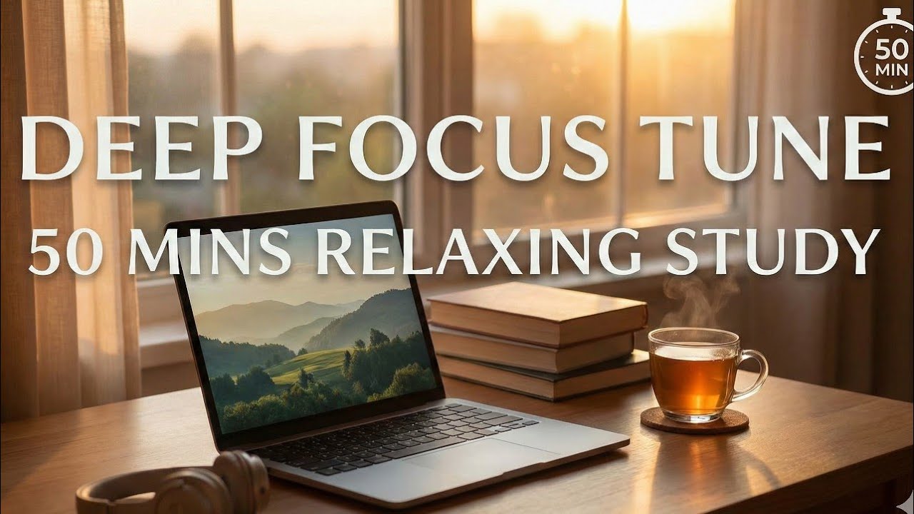 50 Minute Deep Focus Study With Me 📚 | Relaxing Lofi & Ambient Rain | Pomodoro 50/10 Timer ⏳
