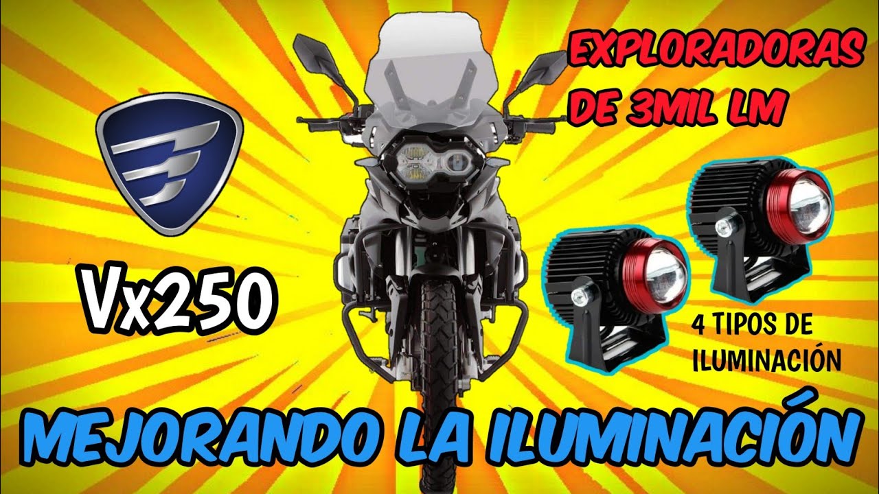 INSTALANDO EXPLORADORAS LED A LA VX250 2021, ILUMINACION BLANCO-AMBAR!!!