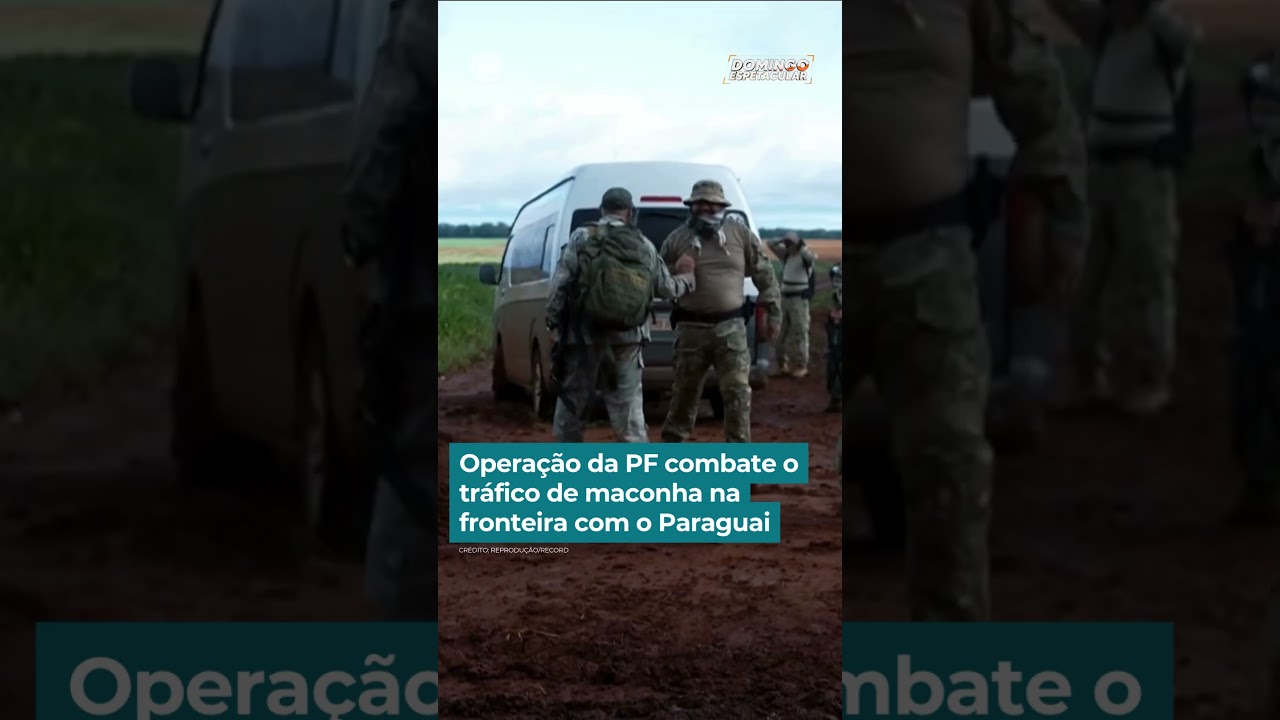 Opera&ccedil;&atilde;o da PF combate o tr&aacute;fico de maconha na fronteira com o Paraguai #domingoespetacular #shorts