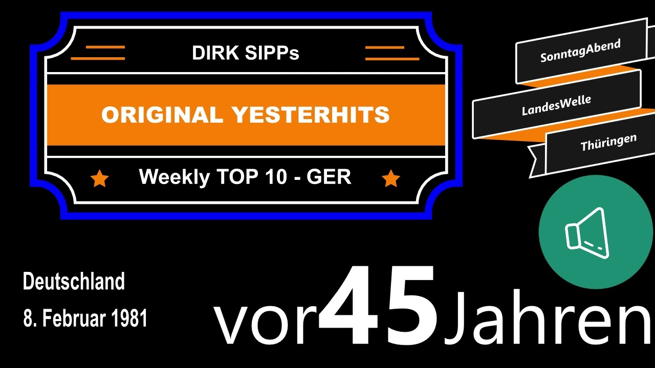Yesterhits Weekly Top Ten Germany vor 45 Jahren