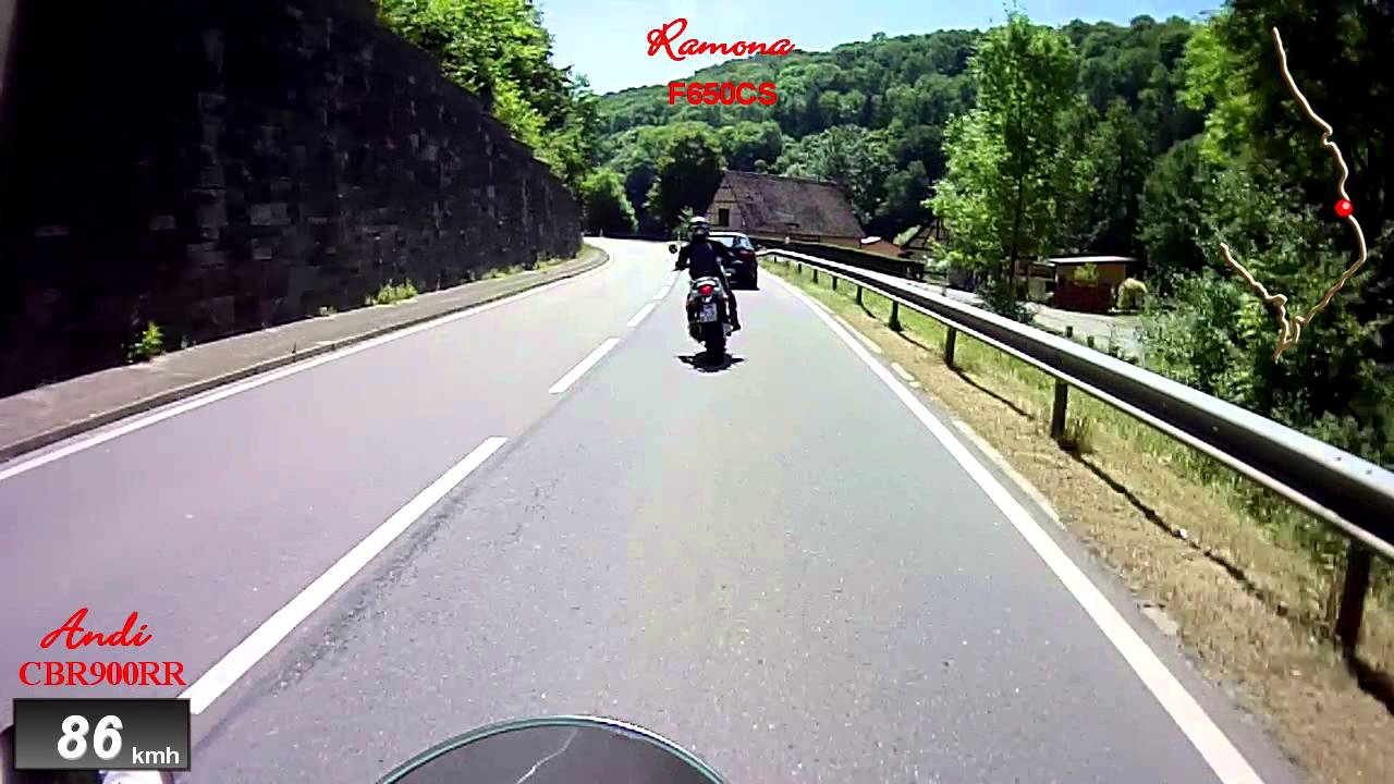 Ramona auf der F650CS, ich auf der CBRR900RR 2013 07 21