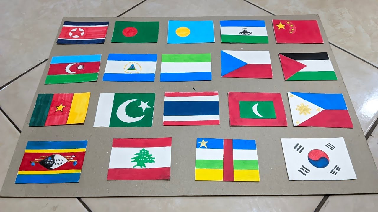 Menggambar Bendera Negara - How to Draw Flag 🇸🇱🇱🇸🇲🇻🇱🇧🇵🇰🇵🇭🇨🇫🇸🇿🇵🇼🇵🇸🇹🇭🇳🇮🇰🇷🇰🇵🇧🇩🇨🇳🇨🇲