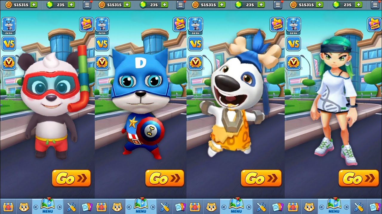 Cat Runner VS Running Pet VS Talking Tom Gold Run VS Street Rush 🤯