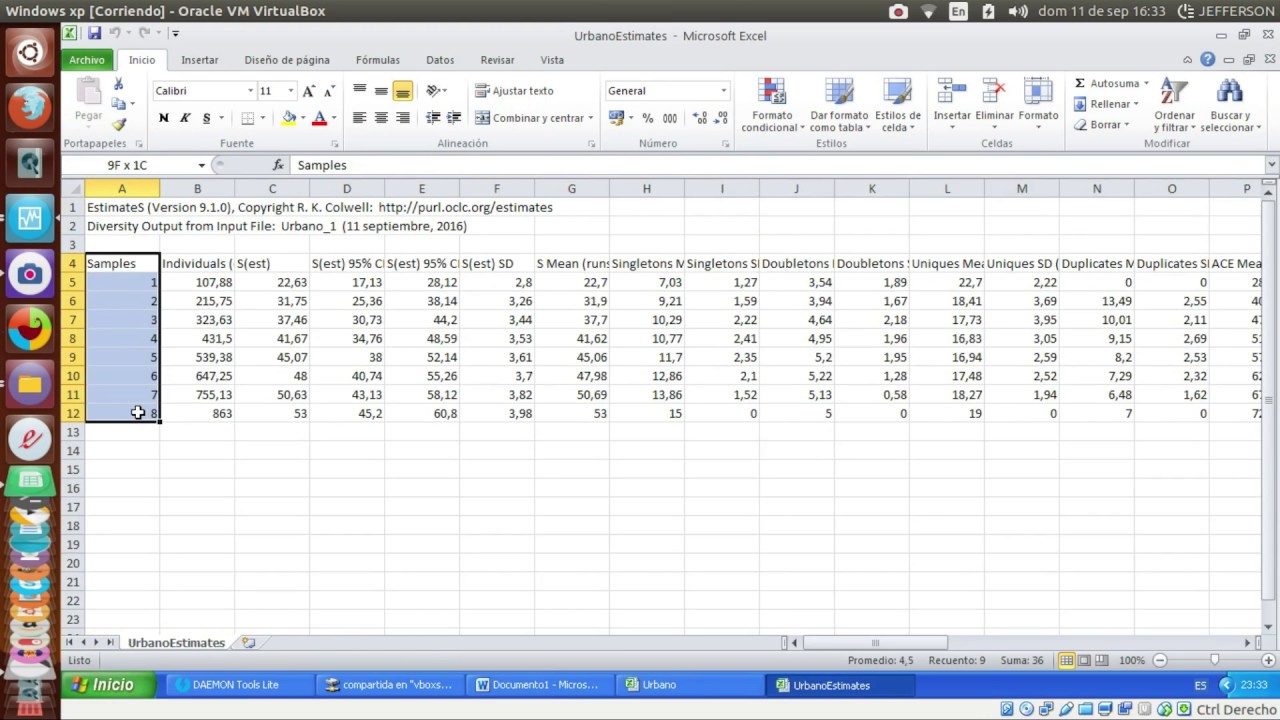Curvas de Acumlación de Especies usando Estimates