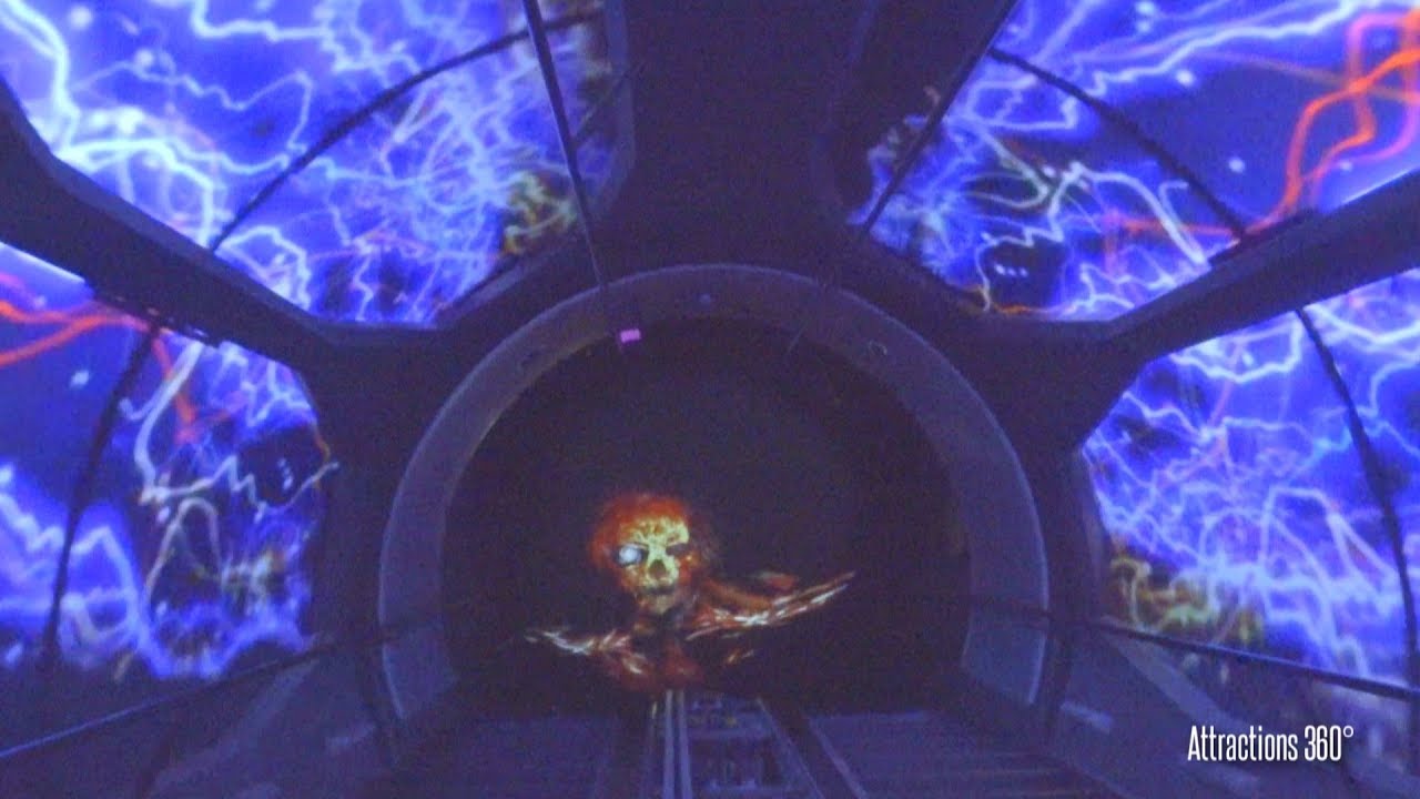 [4K] Ghost Galaxy Space Mountain Roller Coaster - Disneyland Halloween Time 2017