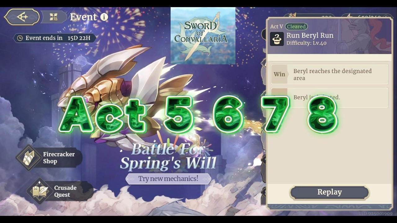 Sword of Convallaria  -  battle for spring will  act 5 6 7 8