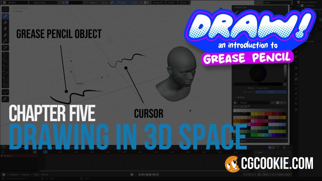Drawing with Blender Grease Pencil in 3D - DRAW Chapter Five
