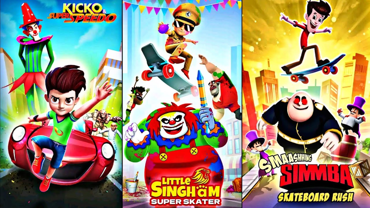 Little Singham Super Skater 2024 | Smaashhing Simba Skateboard Rush | Kicko Super Speedo Gameplay 🤩🔥