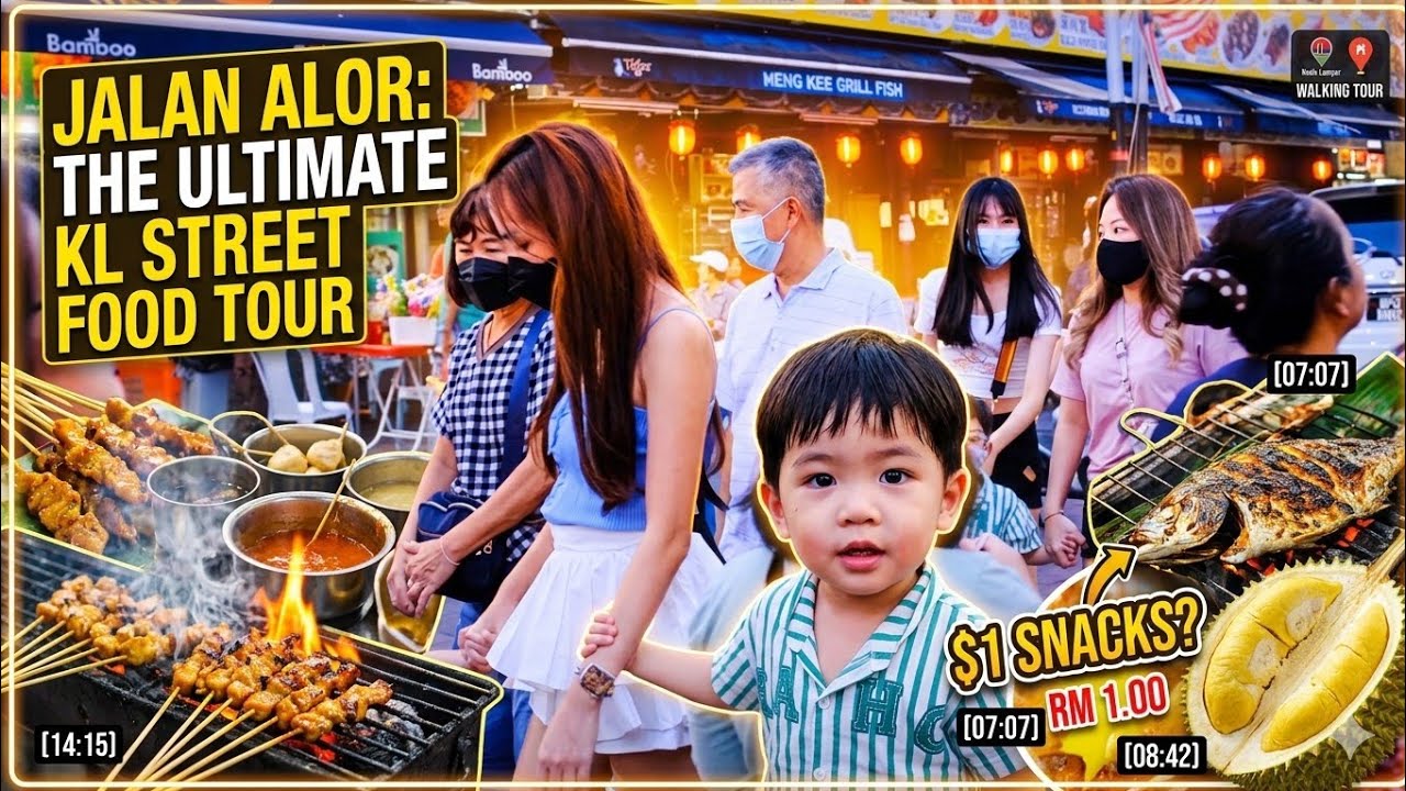City streets of Kuala Lumpur, Malaysia, Jin Bukit Bintang, Jin Alor Food Market Street