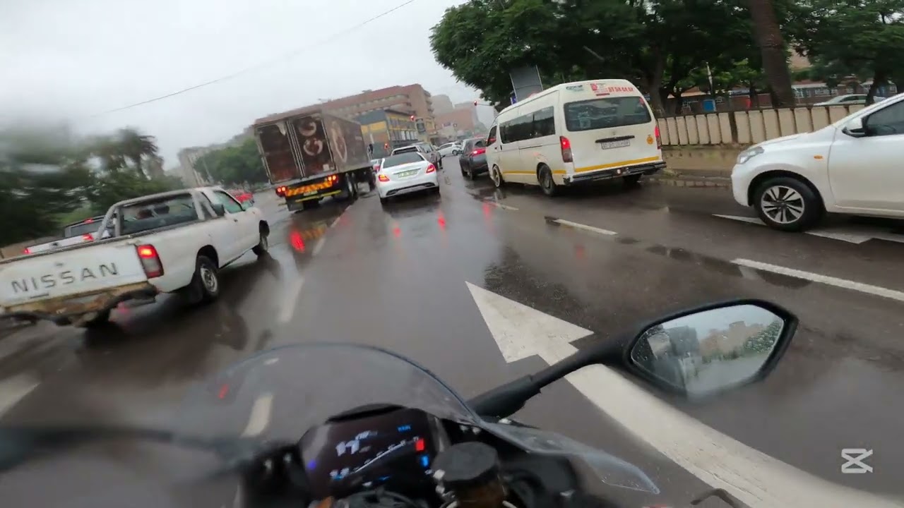 RR stands for Rain Rider | Riding in the rain to Pretoria CDB