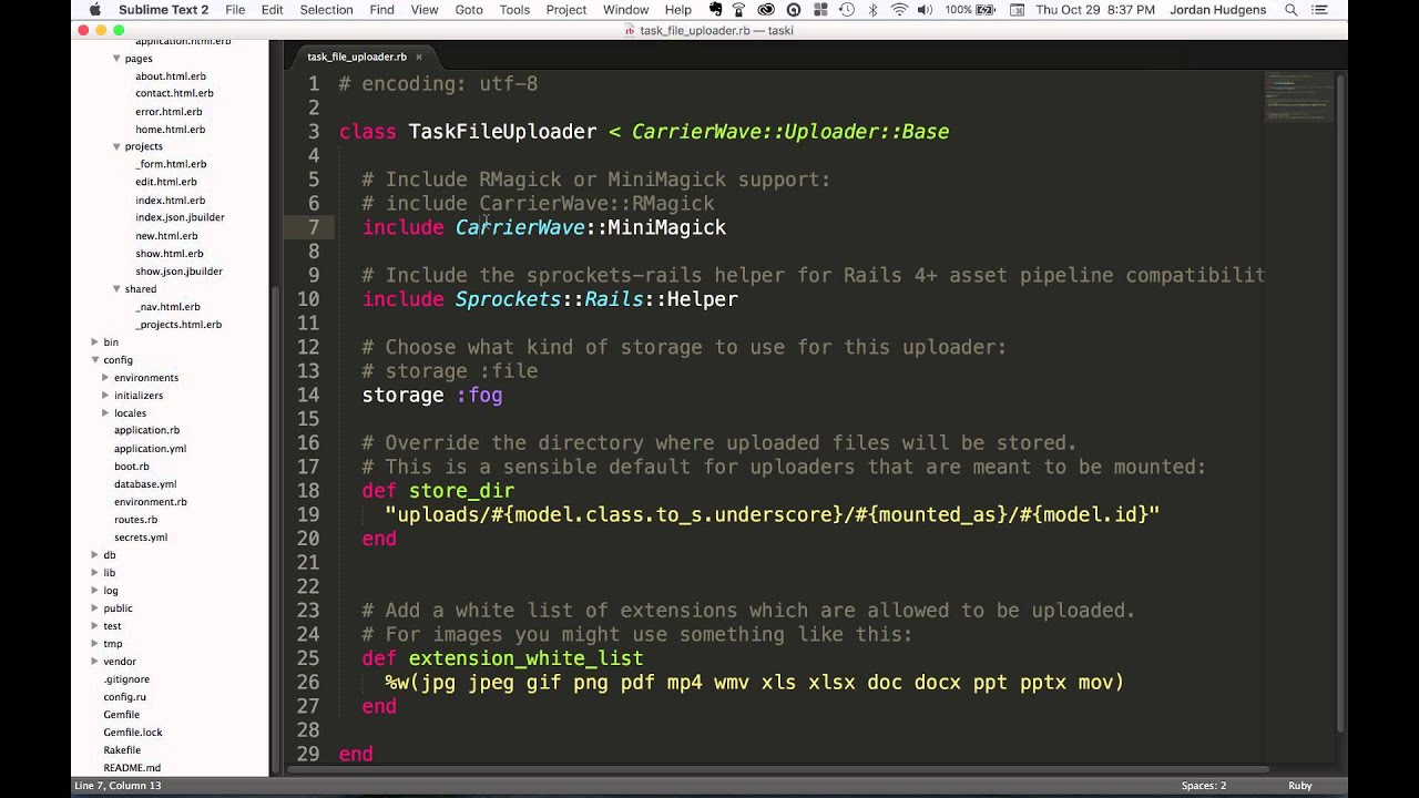 How to create a file uploader in rails with carrierwave