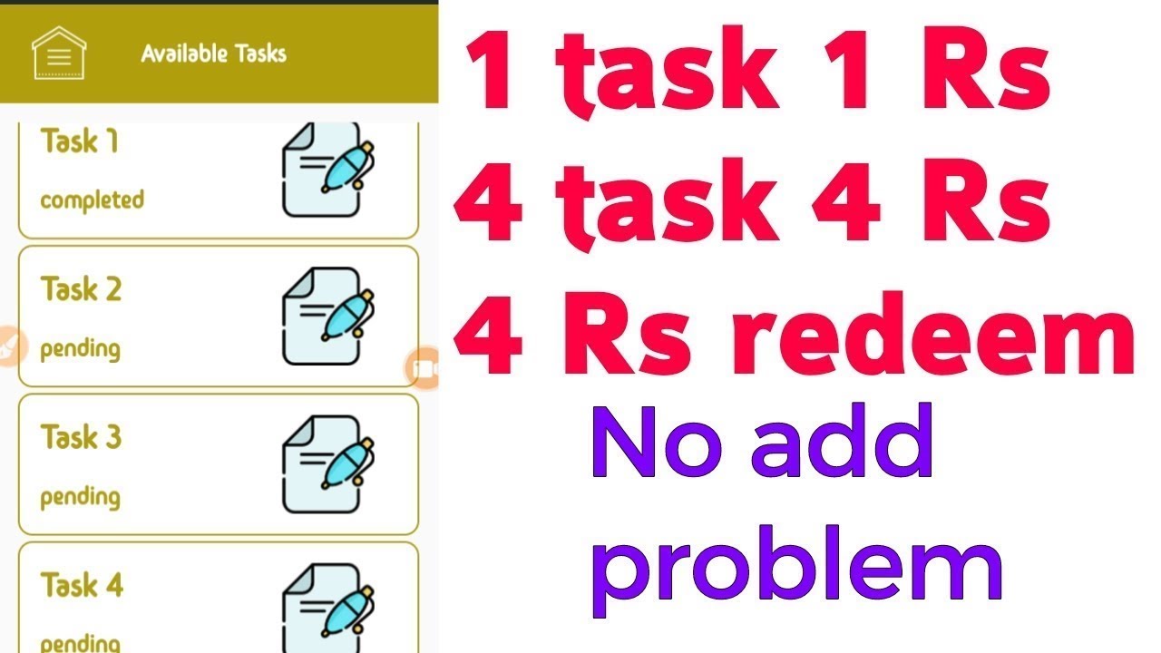 New task earning app || Best task earning app 2019