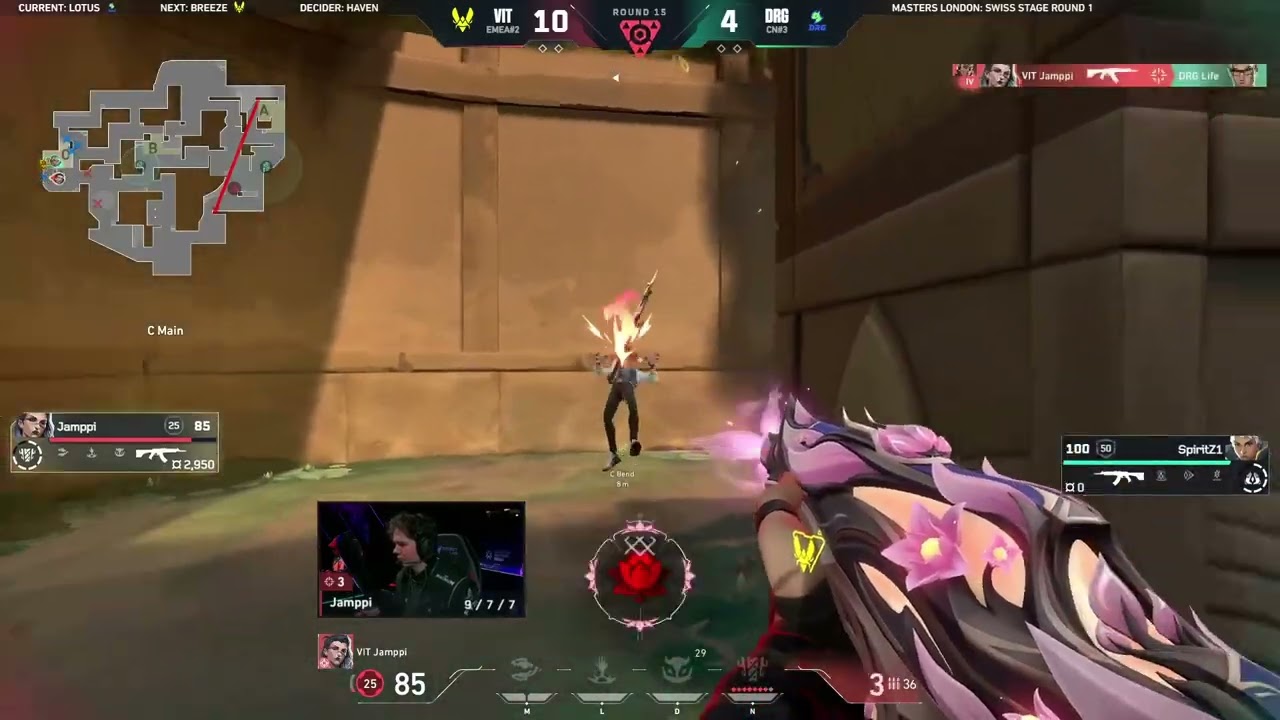 VIT Jamppi Insane 1v4 ACE Clutch at VALORANT MASTERS LONDON