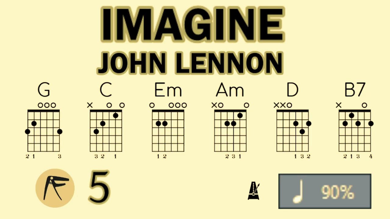🎸 • JOHN LENNON • IMAGINE • 🎶 • ACCORDS ⏱️ x90 • ⭐