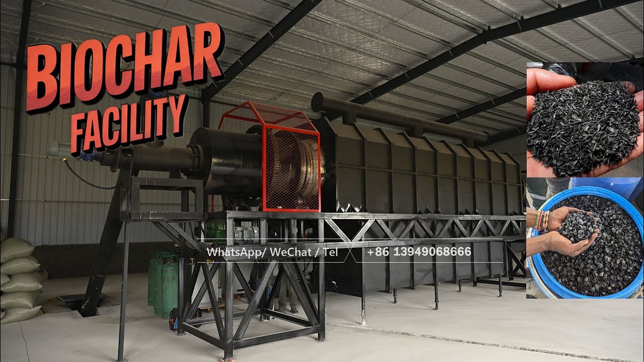 3Tn/hr Biochar Production Biomass Pyrolysis Equipment Biochar Lines