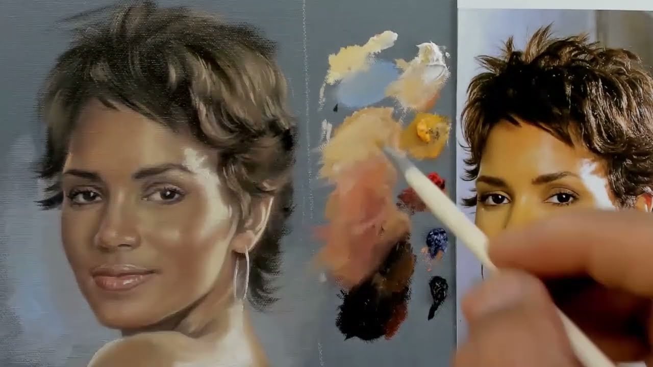 Alla Prima Painting   Time Lapse   Halle Berry