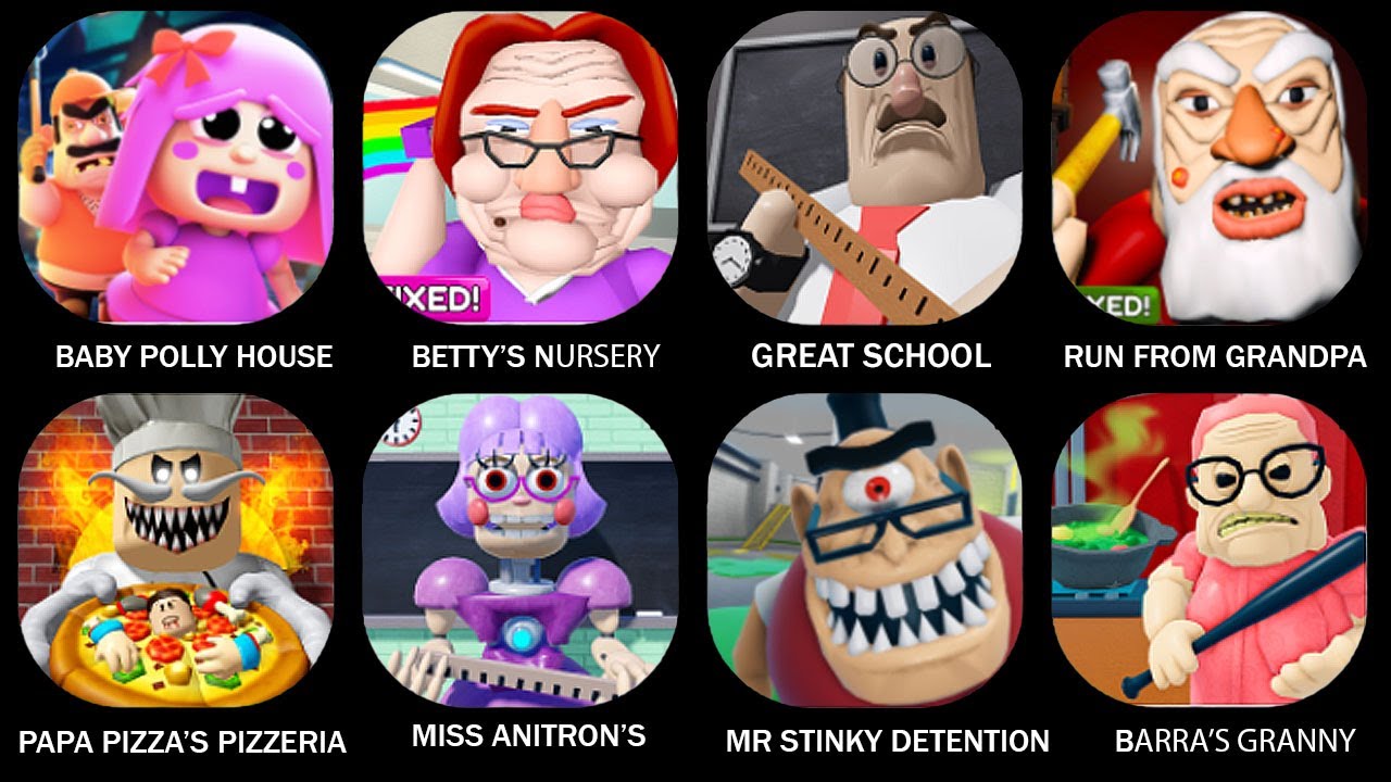 ROBLOX: BABY POLLY HOUSE ESCAPE OBBY, BETTY'S NURSERY, GREAT SCHOOL BREAKOUT, RUN FROM GRANDPA OBBY