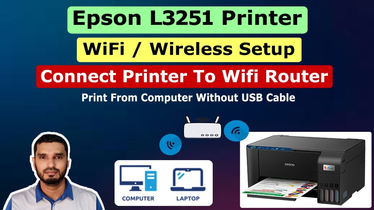 How to connect Epson L3251 Printer to a computer using WiFi/Wireless network(Easy & Simple Setup)