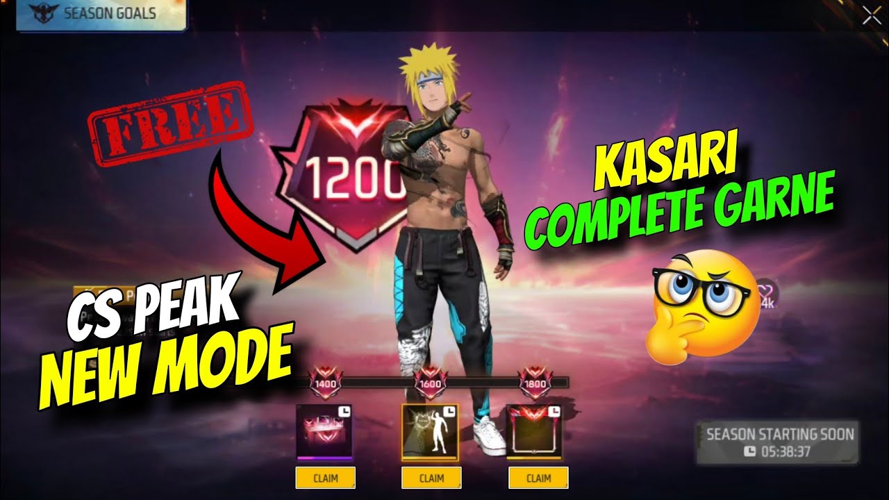 FREE EMOTE CS PEAK MODE BATA KASARI NIKALNE|CS PEAK FULL DETAIL IN NEPALI|PRIME SYSTEM BONUS OFFER