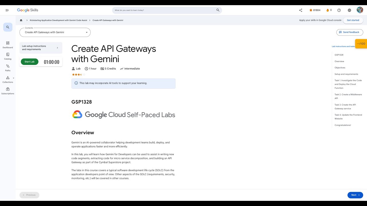 Qwiklabs | Create API Gateways with Gemini [GSP1328]