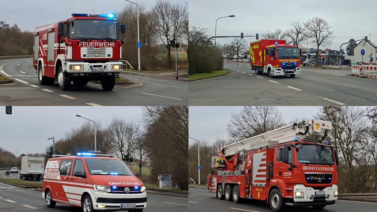 Einsatzfahrten zum Großbrand zur GSI nach Darmstadt-Wixhausen