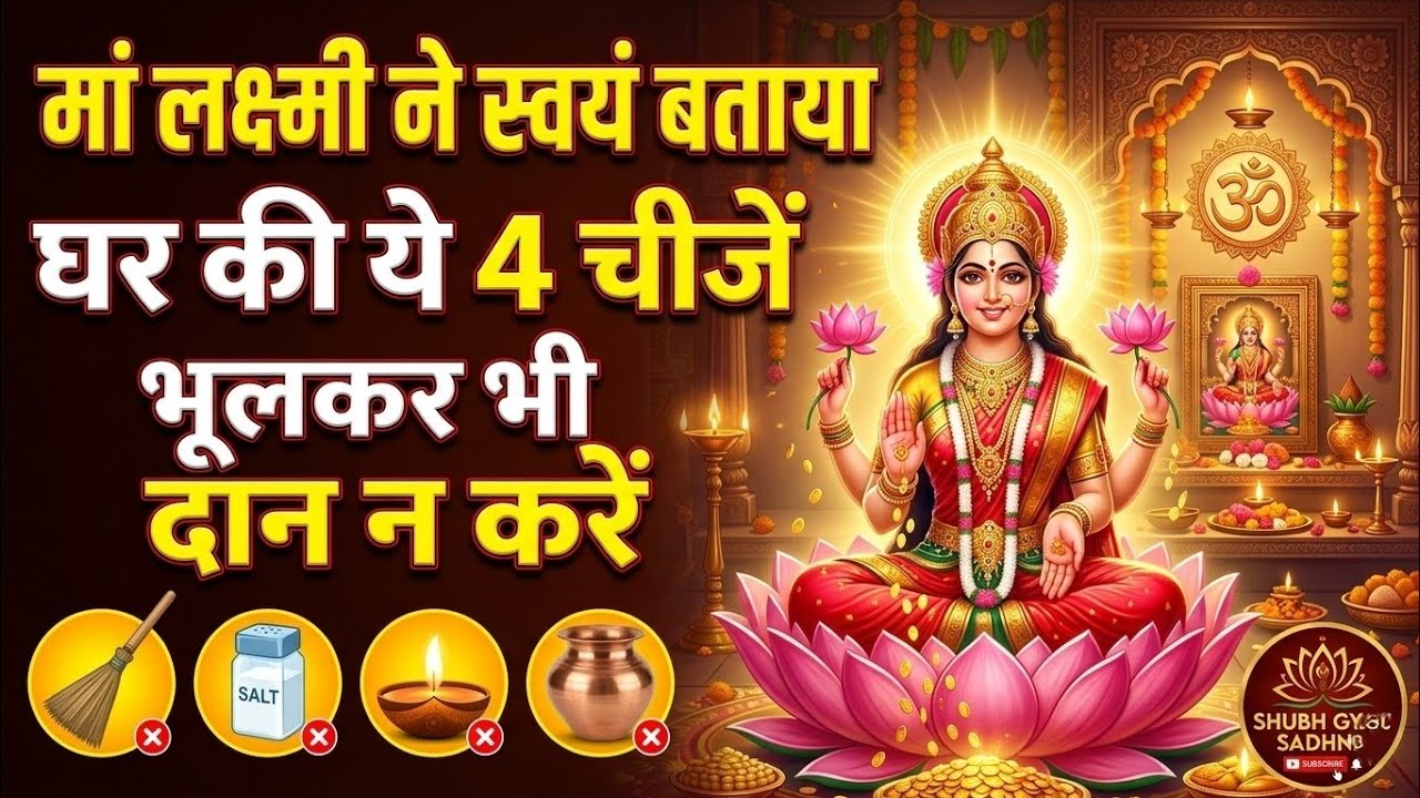 मां लक्ष्मी ने स्वयं बताया | घर की ये 4 चीजें भूलकर भी दान न करें | SHUBH GYAN SADHNA