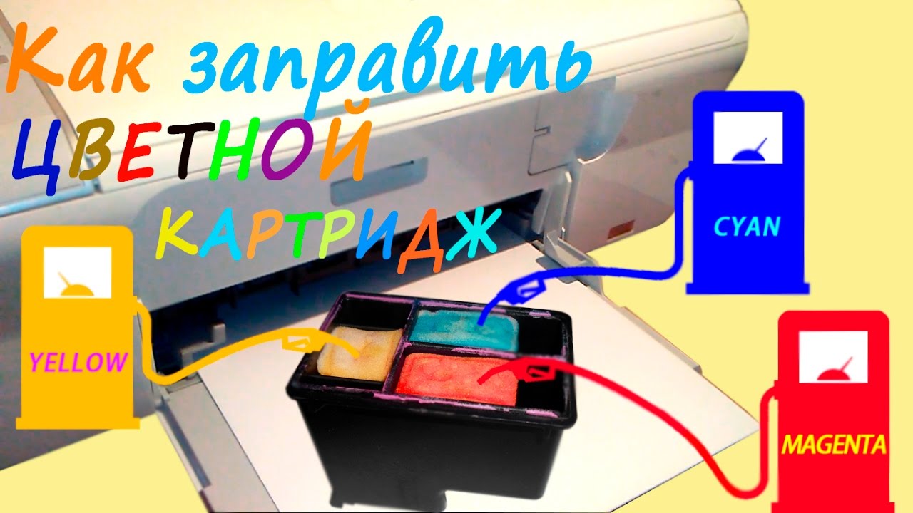 Как заправить цветной картридж. 121 цветной картридж HP