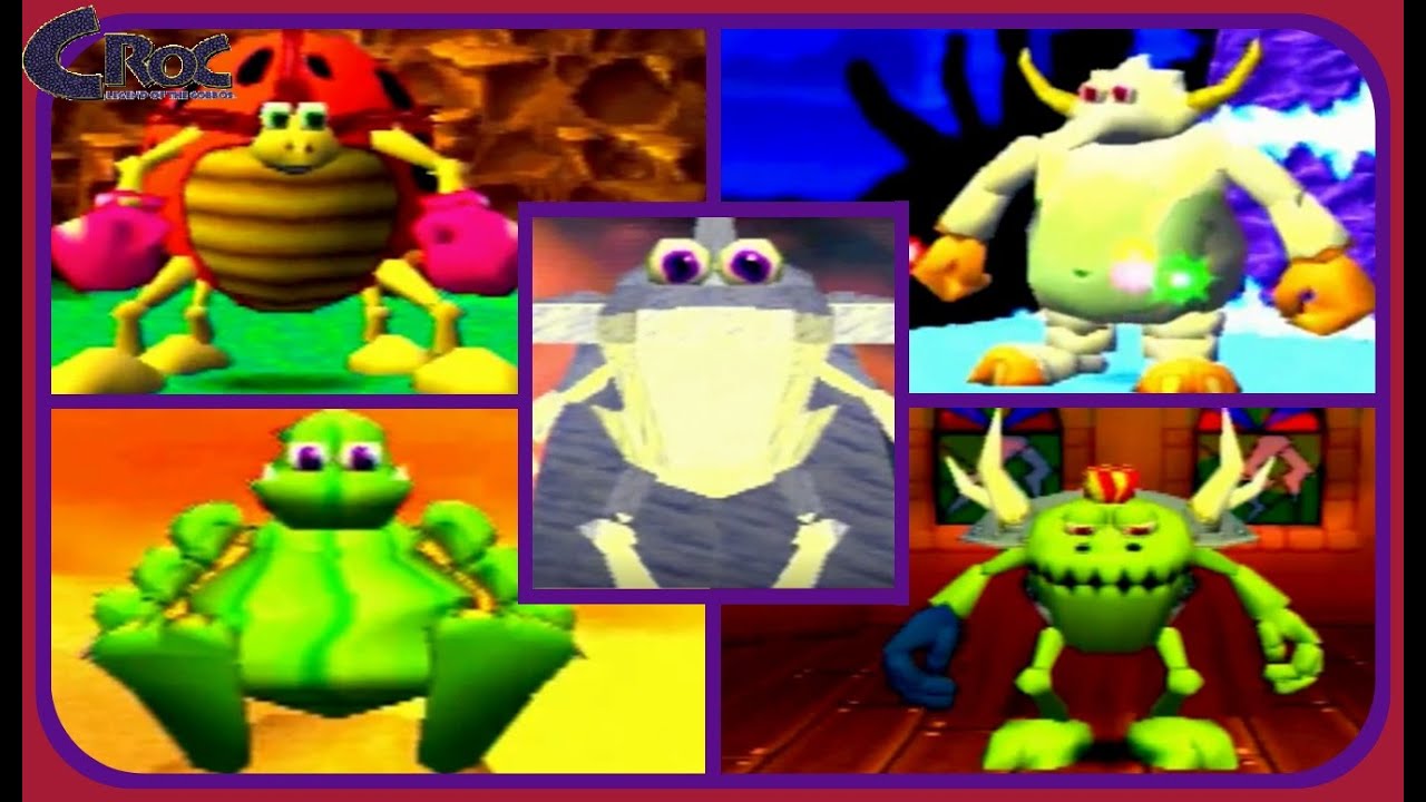 Croc: Legend of the Gobbos - All Boss Encounters - No Damage!!