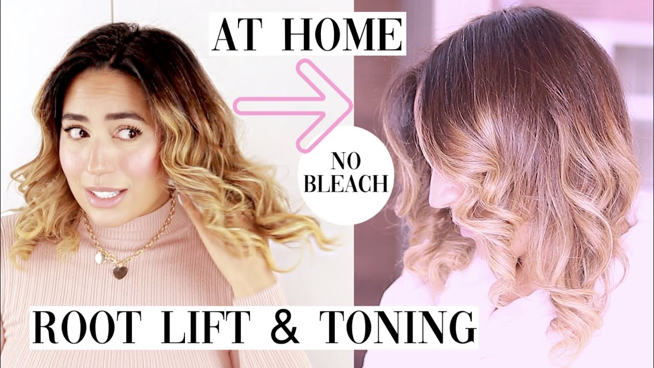 Lifting roots & toning my hair at home ! Lighten black roots : base bump | Alice Goldenvalley