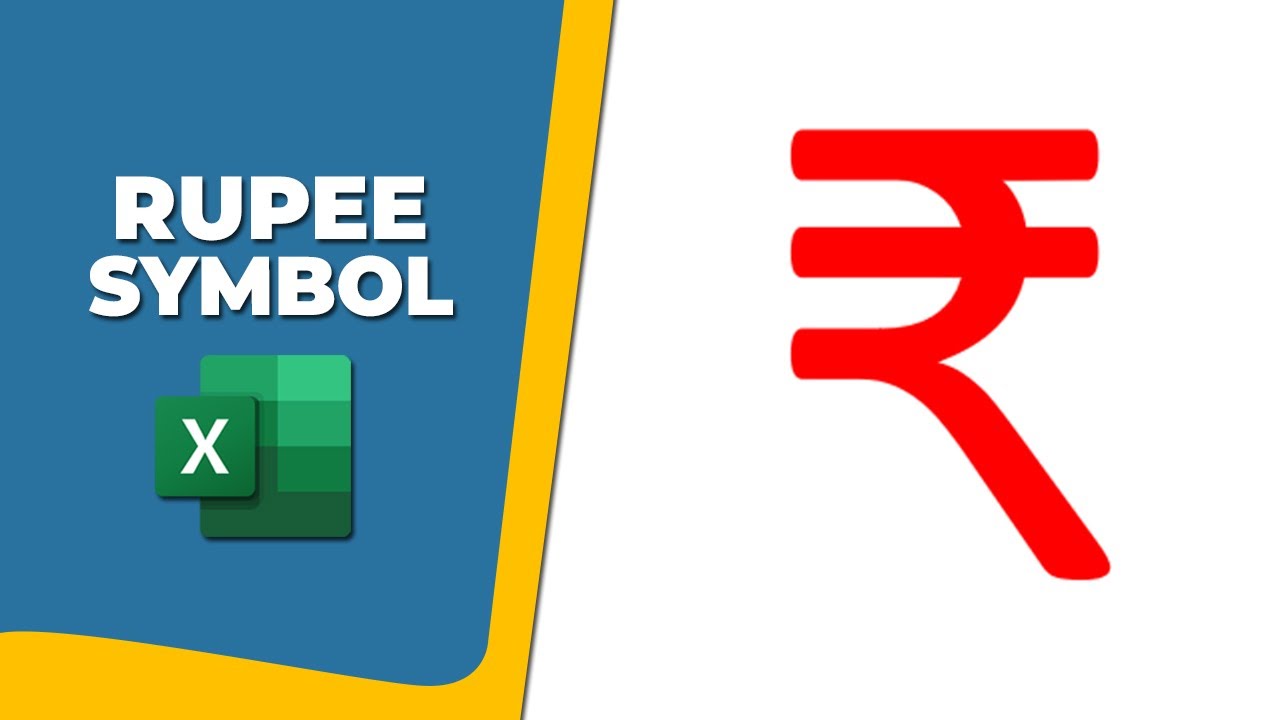 How to put rupee symbol in excel windows