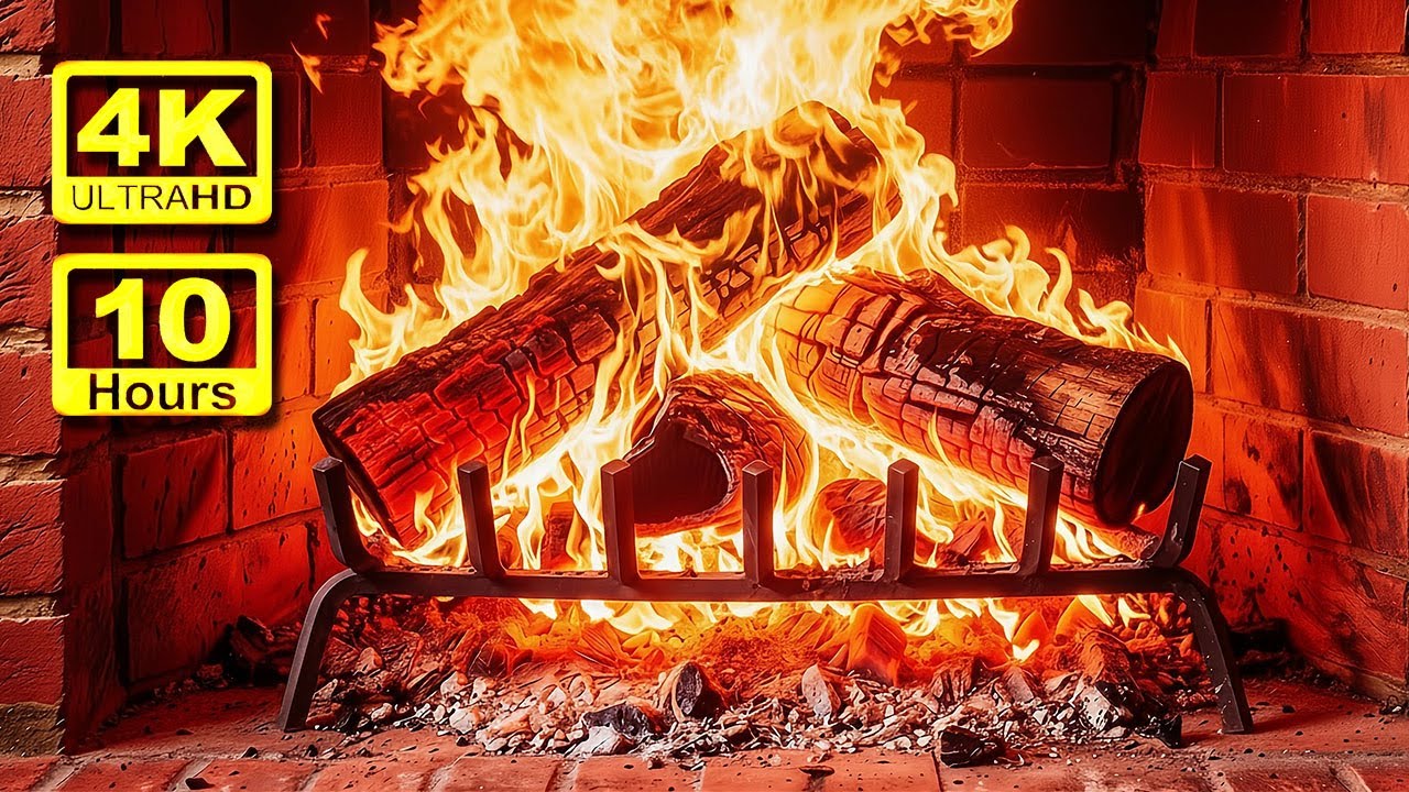 🔥 4K Cozyfireplace - Fireplace - 10 Hours 