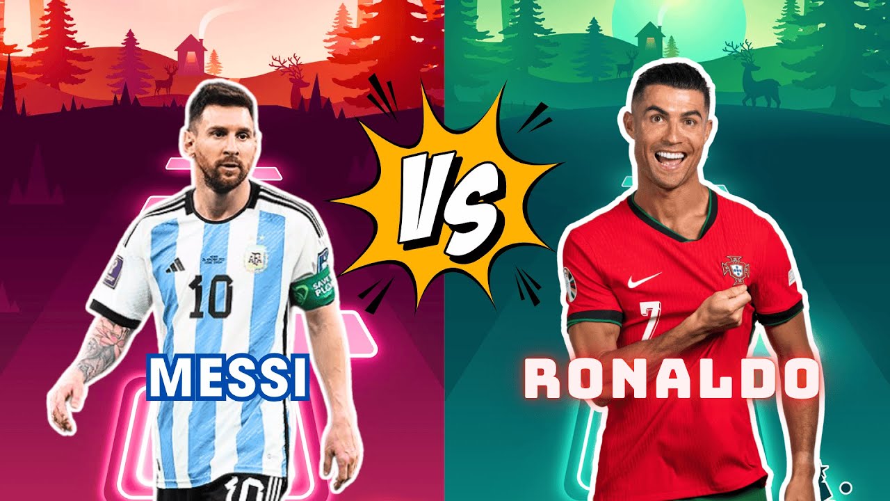 Messi 🆚 Ronaldo 🎶 Tiles Hop ✅ Football Ole Ole Ole