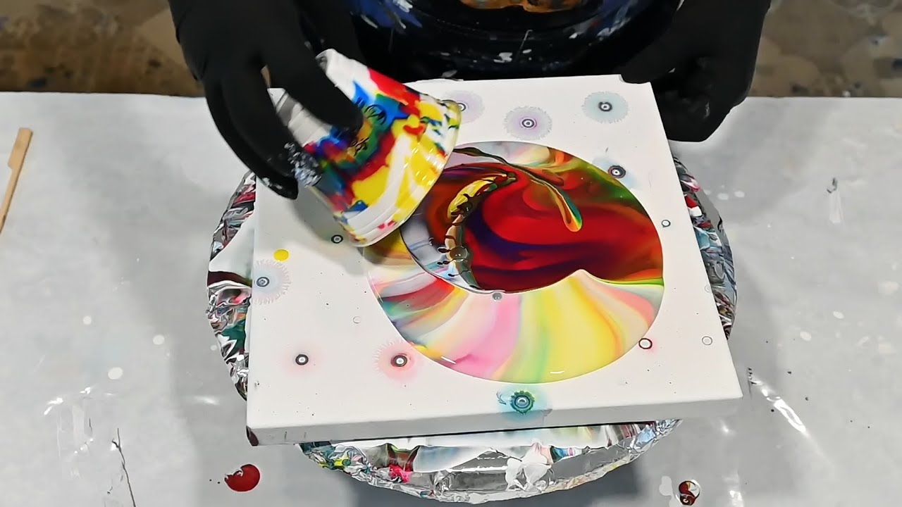How WD-40 Transformed My Fluid Art Creation ~ Acrylic Pouring with Primary Colours