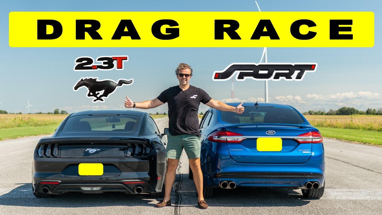 Tuned Ford Mustang 2.3l Ecoboost vs Tuned Ford Fusion Sport, tune doesn't help. Drag and roll race.