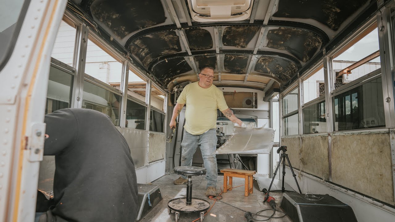 Removing Riveted Sheet Metal From An Old School Bus - SKOOLIE CONVERSION