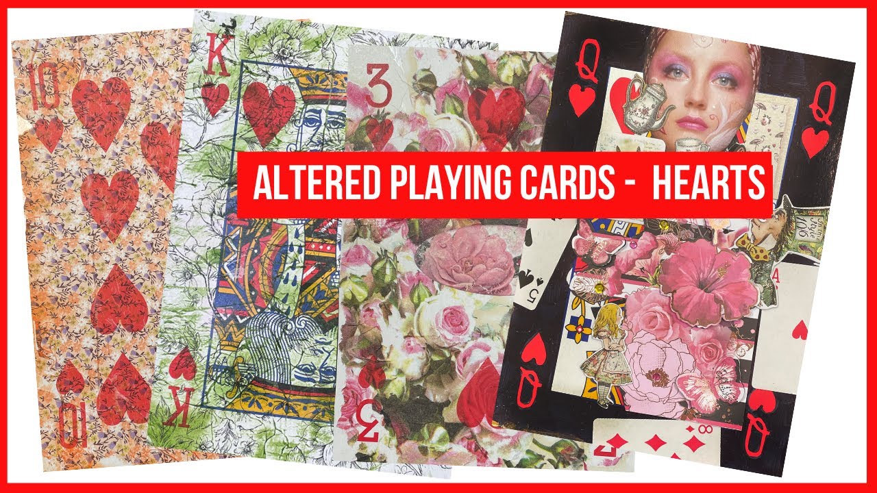 Altered XXL playing cards art junk journal ephemera tutorial junk journal embellishments diy