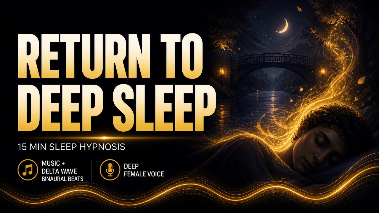 FALL BACK ASLEEP Sleep Hypnosis: Stop Fragmented Sleep & Night Waking (15 Min, Music + Delta Waves)