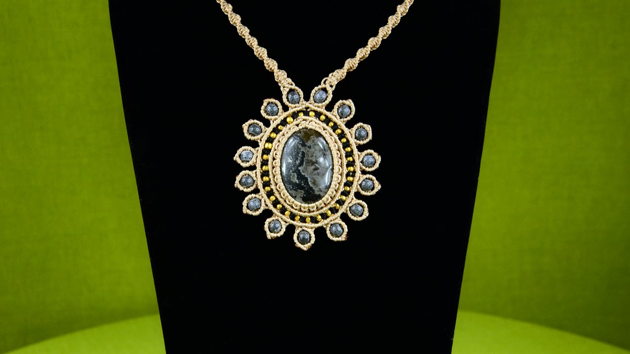 How to Make a Macrame Pendant with a Gemstone and Beads