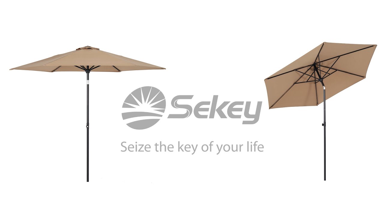 Sekey - 300 cm telescopic parasol, table parasol for patio, garden, balcony sun protection UPF50+
