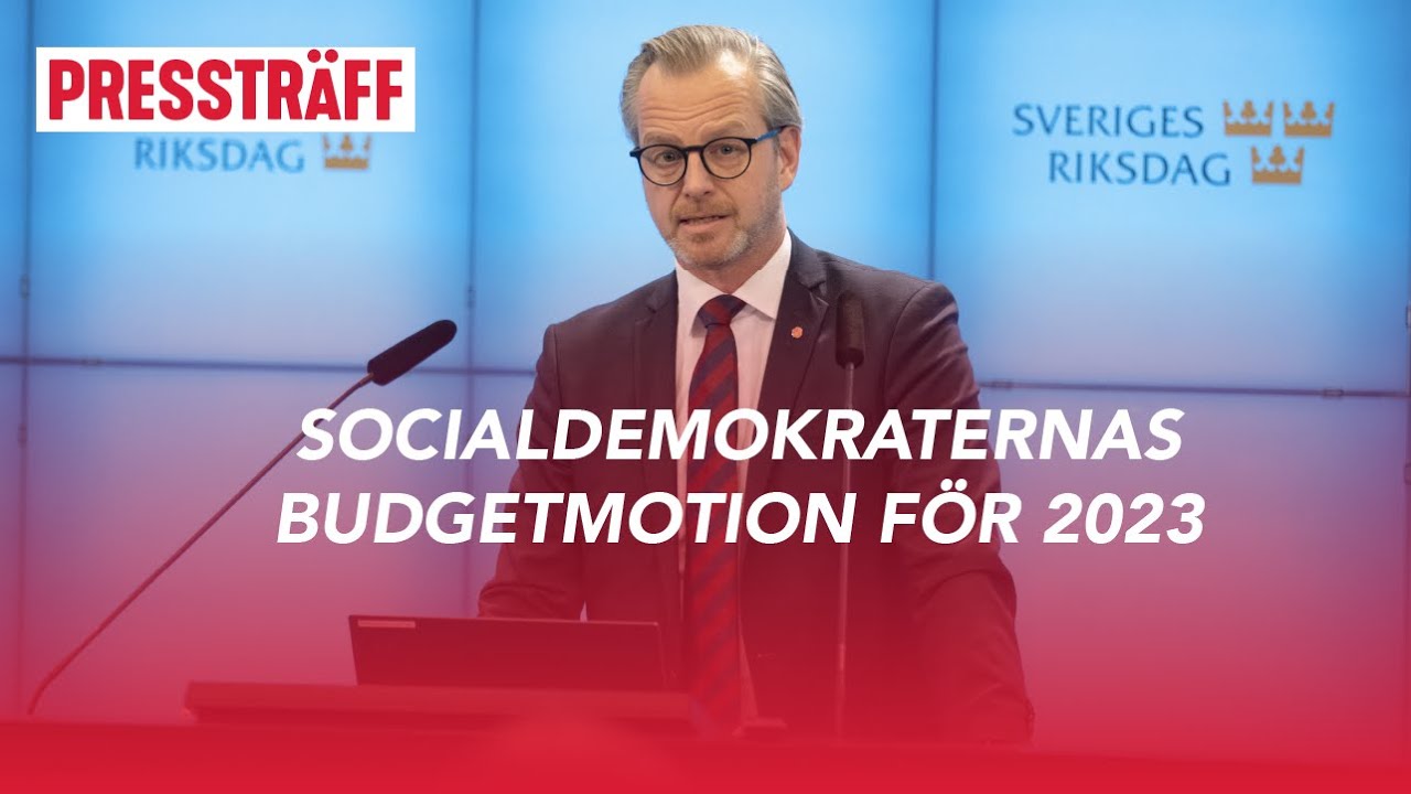 Mikael Damberg presenterar Socialdemokraternas budgetmotion för 2023