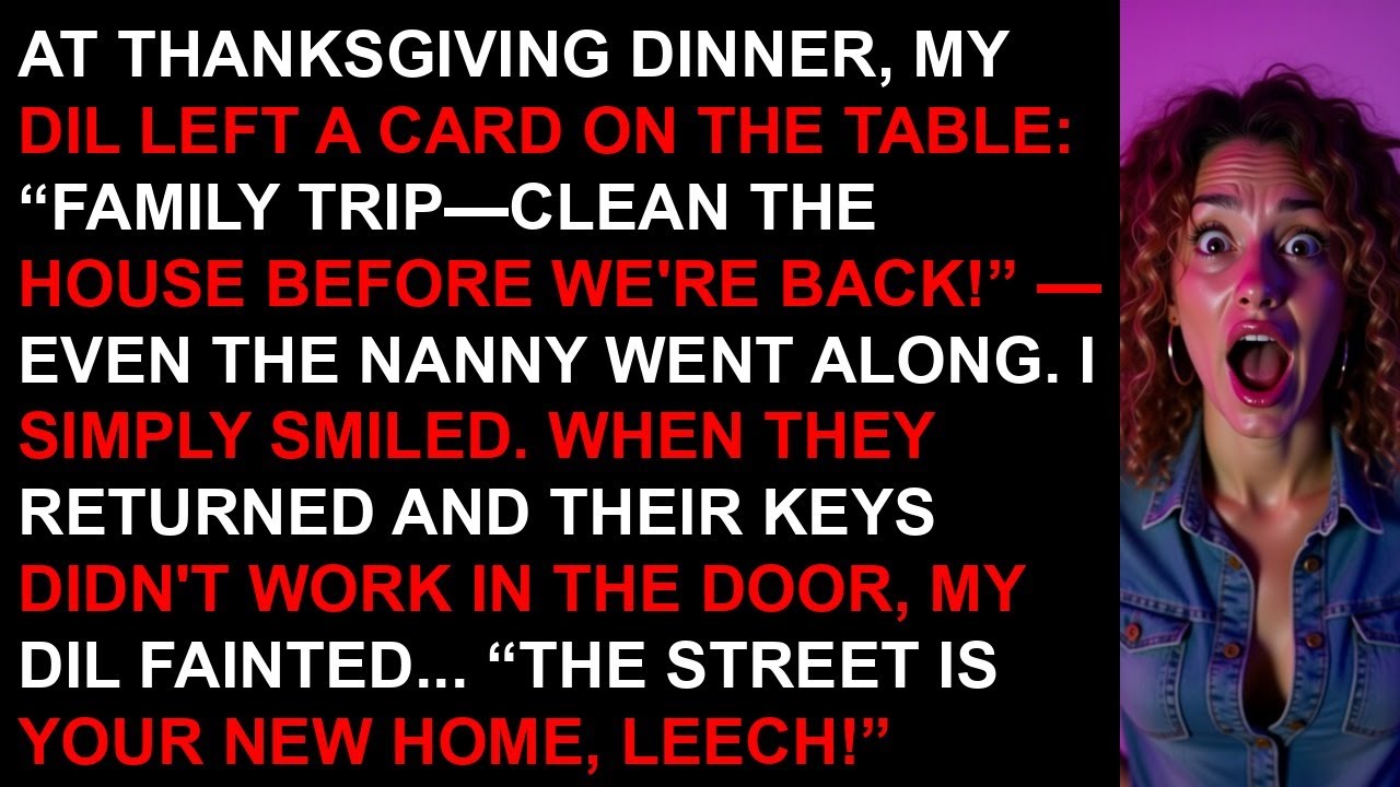 At Thanksgiving dinner, my daughter in law left a card on the table： “Family trip—clean the house...