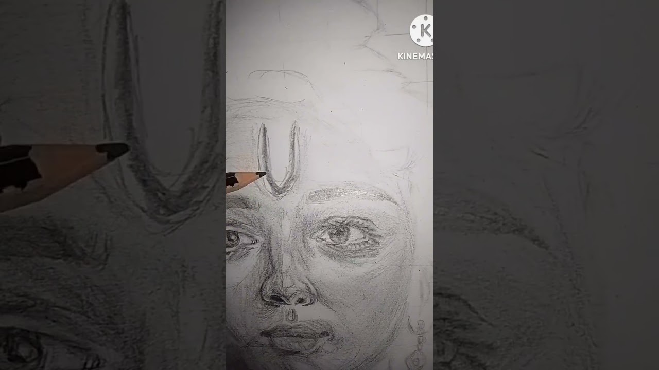 Krishna ji complete face  drawing video 