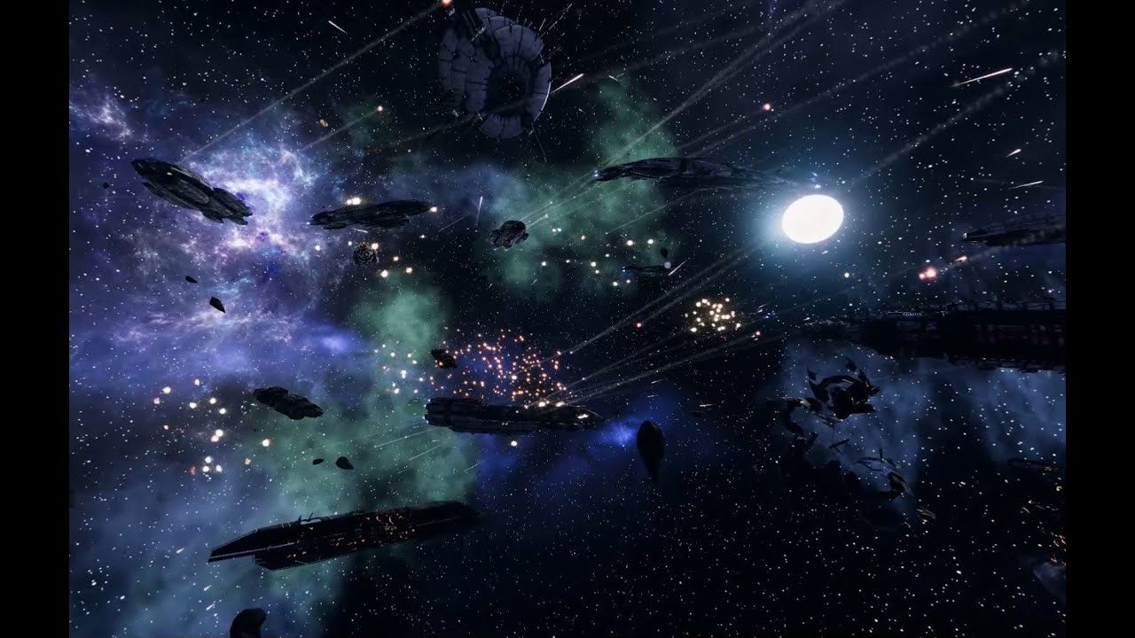 MASSIVE Battlestar vs Battlestar Fleet Battle | Battlestar Galactica Deadlock - 1440p