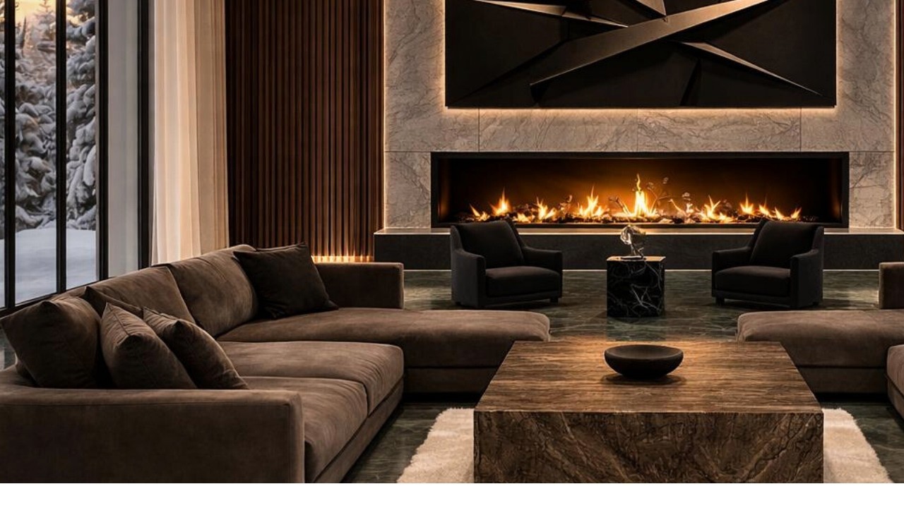 3 Hours Cozy Fireplace with Falling Snow❄️🔥Luxury WinterAmbience for Sleep , Relax & Study