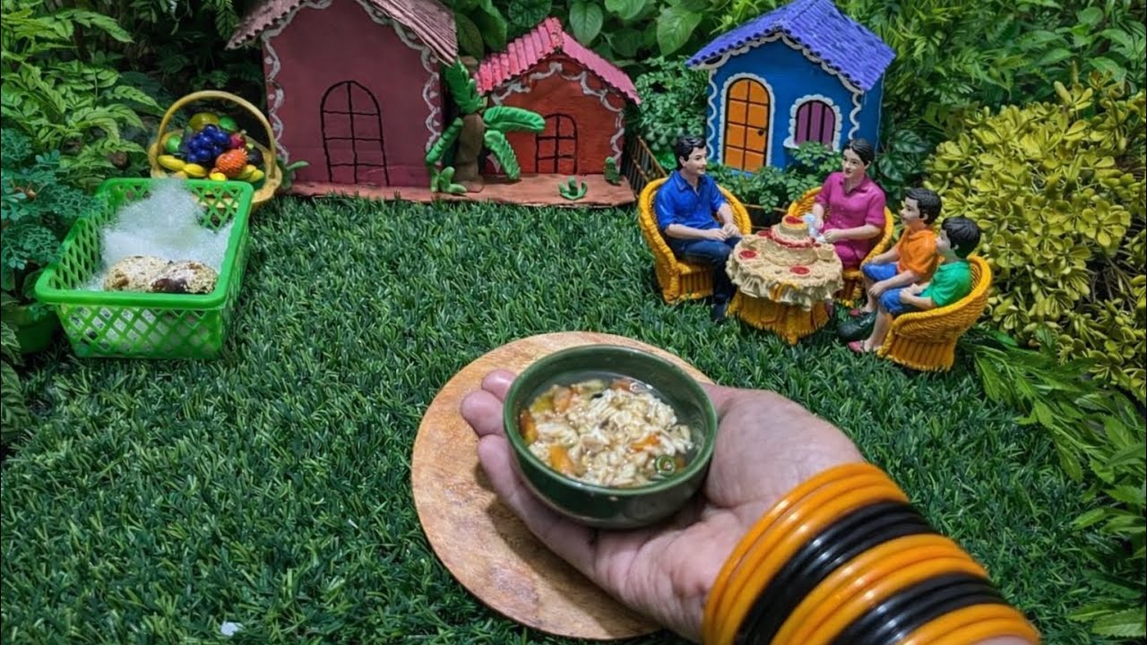 Miniature cooking chicken 🍗 vegetables soup 🍲. Miniature #@SmallKitchen#