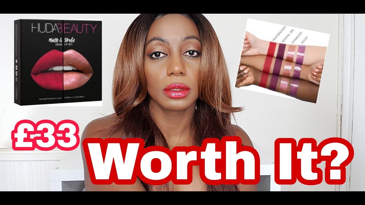 Huda Beauty Matte and Strobe Minis Lip Set | Swatches | Review
