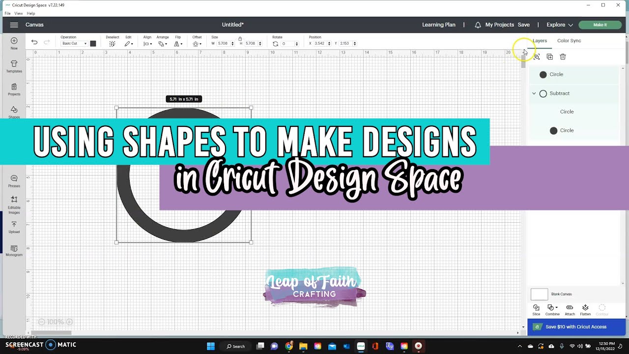 Using Shapes to Make Designs in Cricut Design Space
